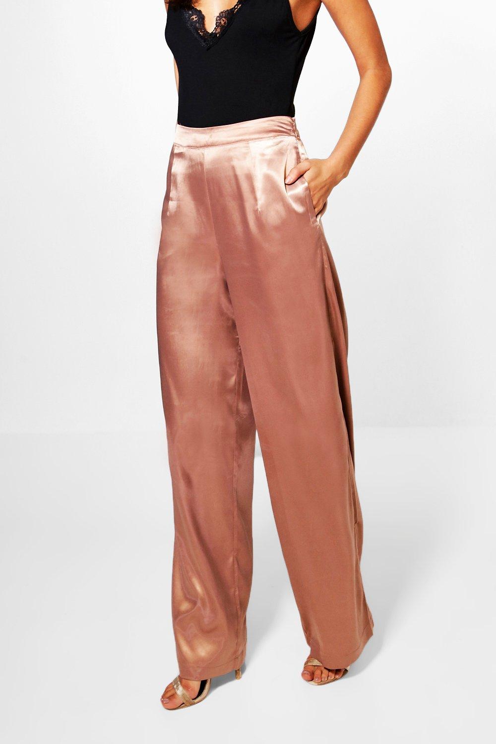 boohoo-womens-tall-mady-satin-wide-leg-trousers-ebay