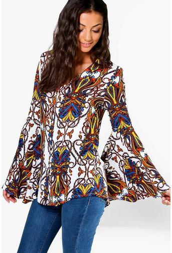 Tall Octovia Paisley Print Button Floral Shirt