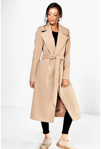 Tall Olivia Oversized Collar Belted Robe Coat