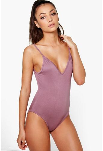 Tall Leah Basic V Neck Strappy Bodysuit