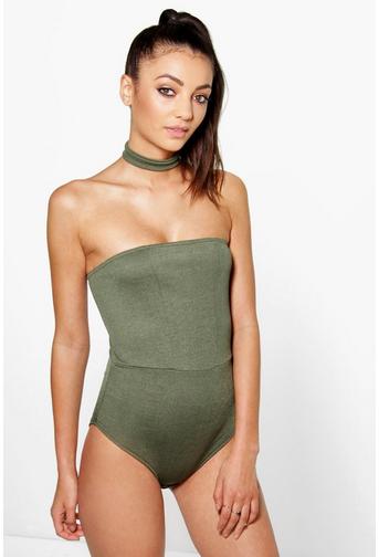 Tall Bea Bandeau Detachable Choker Bodysuit