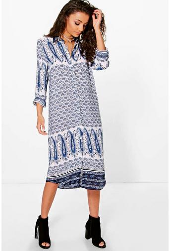 Tall Nelda Paisley Printed Shirt Dress