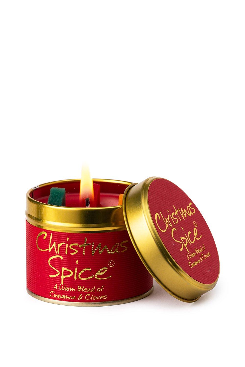 Lily Flame Christmas Spice Tin Candle|red