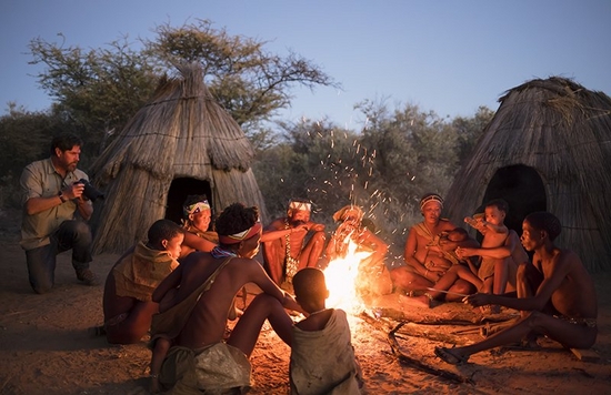 Image from Namibia of Brent Stirton taking picture of the local tribe