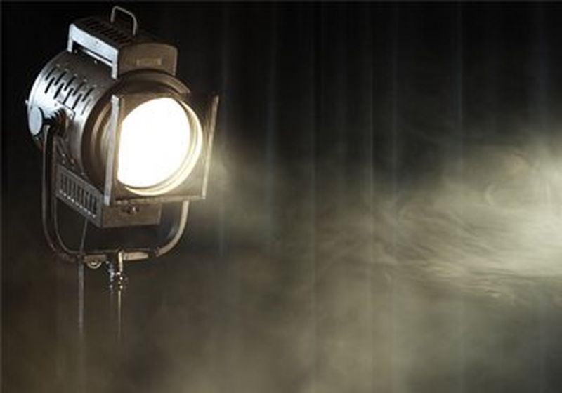 A spotlight from a film set