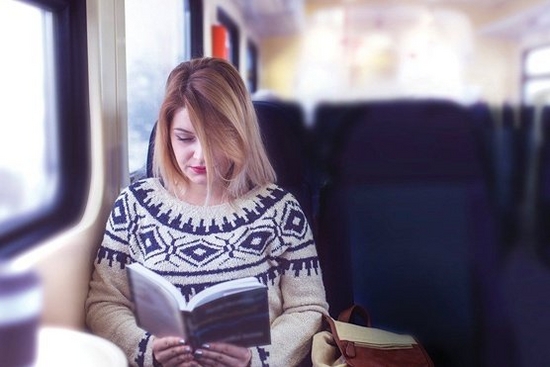 Woman reading book