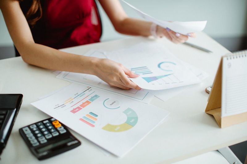 a person looking at documents