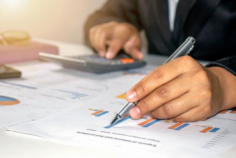 Work professional working and reviewing documents