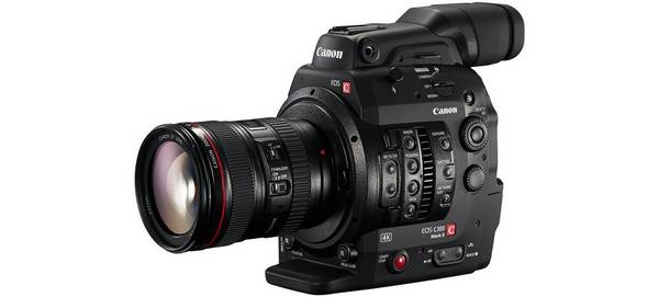 A Canon EOS C300 Mark II cine camera with a Canon EF 24-105mm f/4L IS II USM lens.