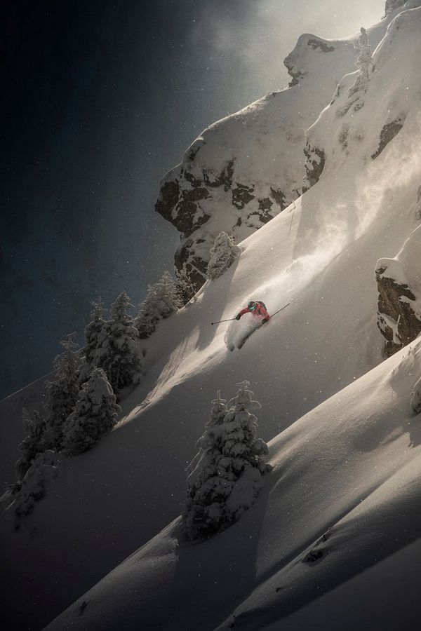 Matthias Haunholder skiing down a steep slope in Kitzbuhel, Austria.
