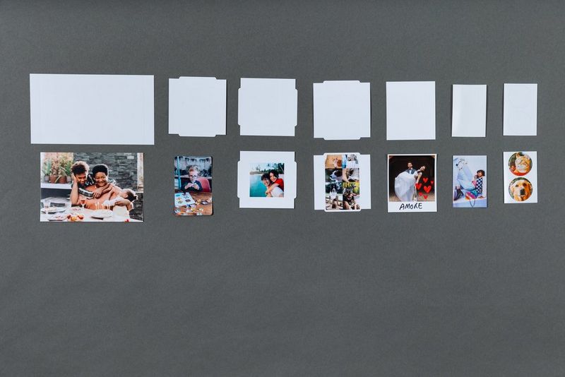 A selection of printer papers for Canon SELPHY and Canon Zoemini printers are laid out, with a printed version of each paper arranged underneath them.