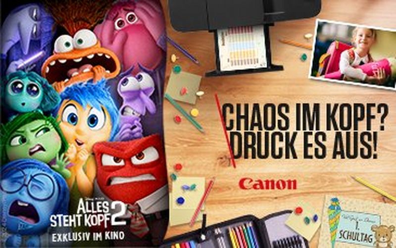Kooperation von Canon und Pixar Animation Studios zum neuen Kinofilm „Alles steht Kopf 2“