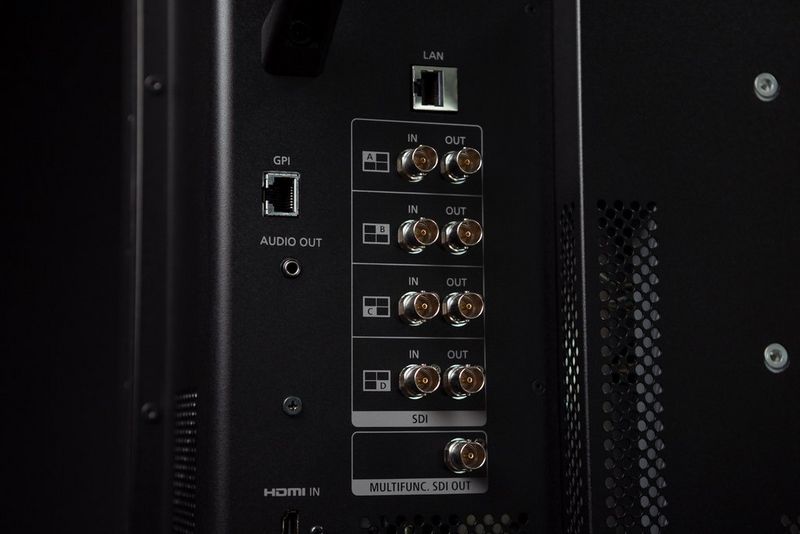 The ports on the Canon DP-V2730 reference display.