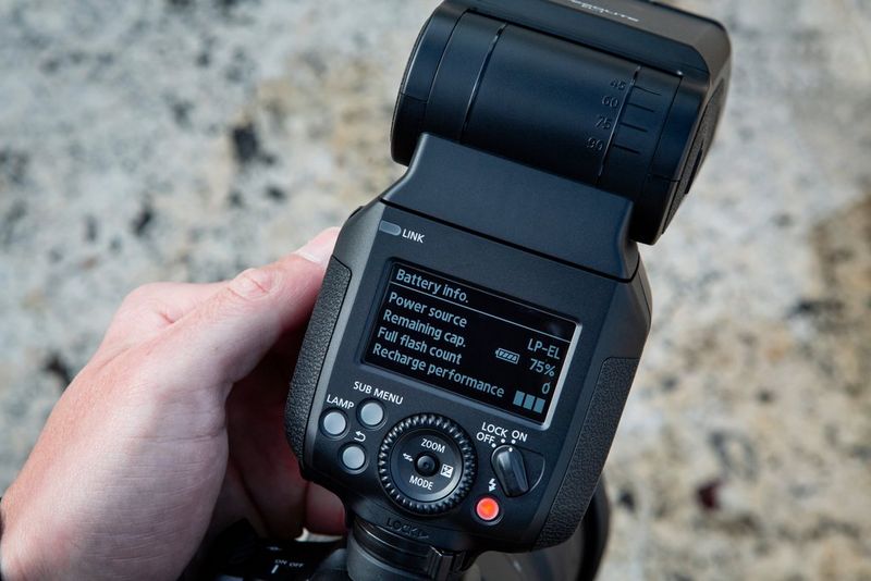 The back screen of a Canon Speedlite EL-1.