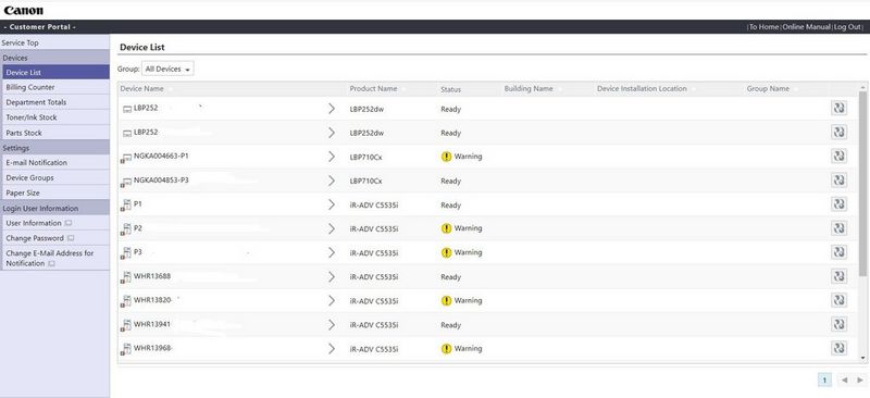 eMaintenance device list
