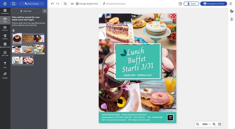 A screenshot of Canon PosterArtist showing a poster template with the images updated.
