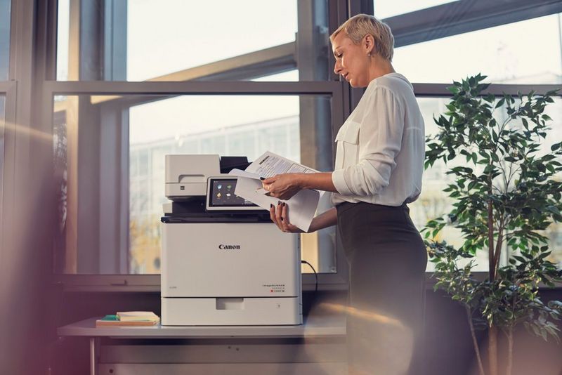 woman looking at documents 