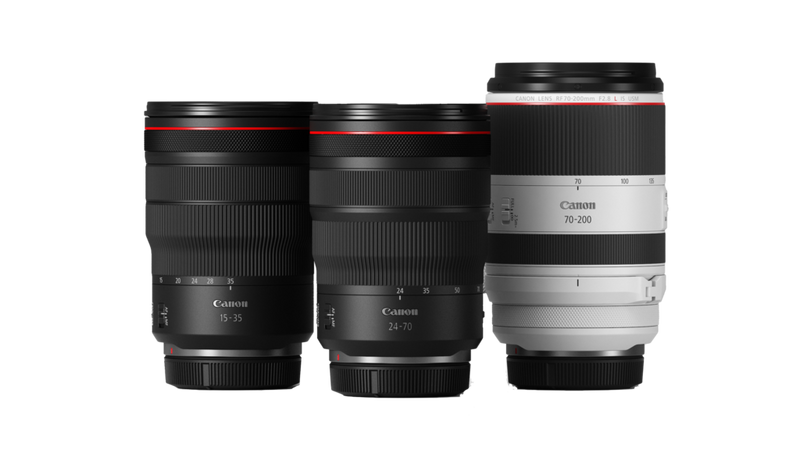 A selection of Canon L-series lenses.