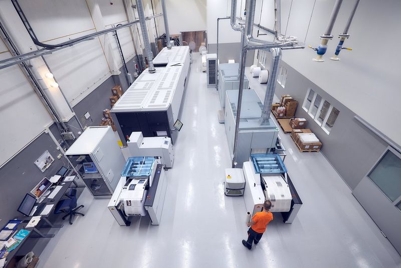 birds eye view of print room