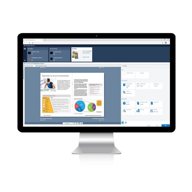 Monitor displaying PRISMAprepare Go software.