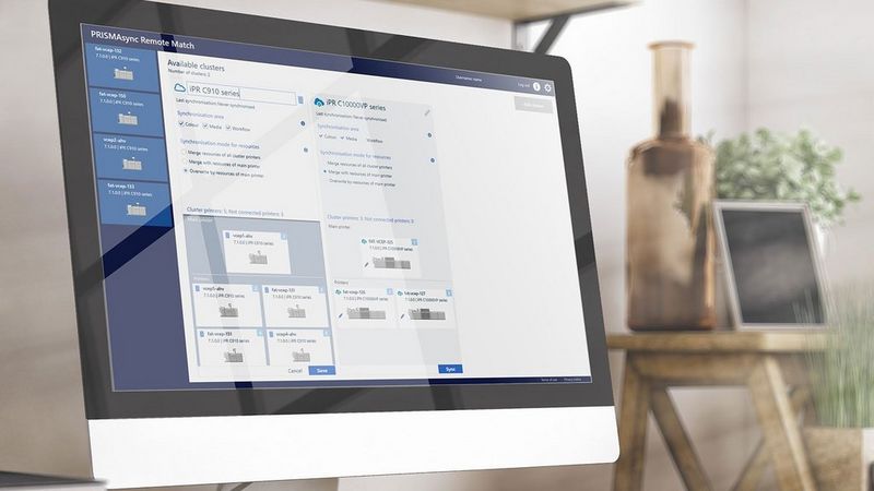 Monitor displaying PRISMAsync Remote Match.
