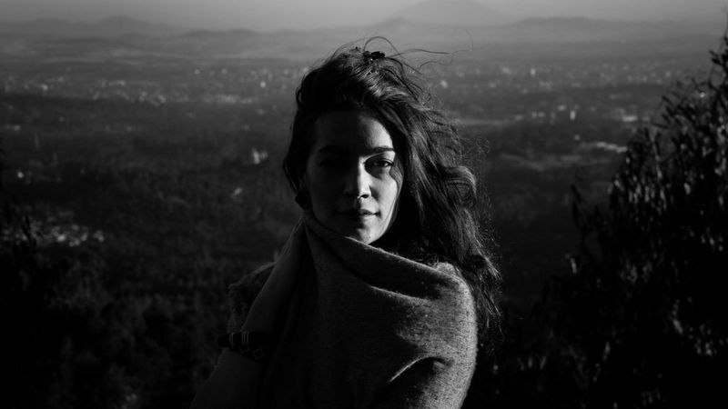 A black and white headshot of Canon Ambassador Meeri Matilda Koutaniemi.