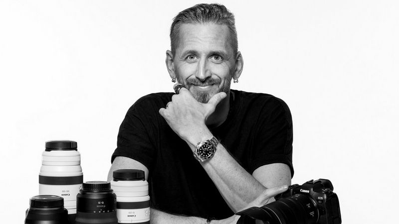 A black and white headshot of Canon Ambassador Tomáš Třeštík.