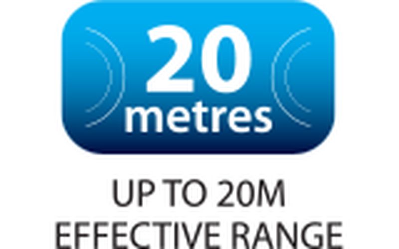 long wireless range of up to 20 m