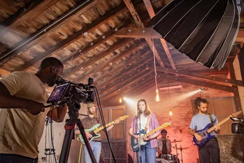 Shooting video of band