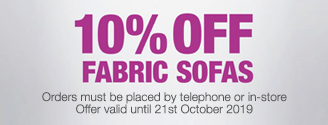 10% Off Fabric Sofas