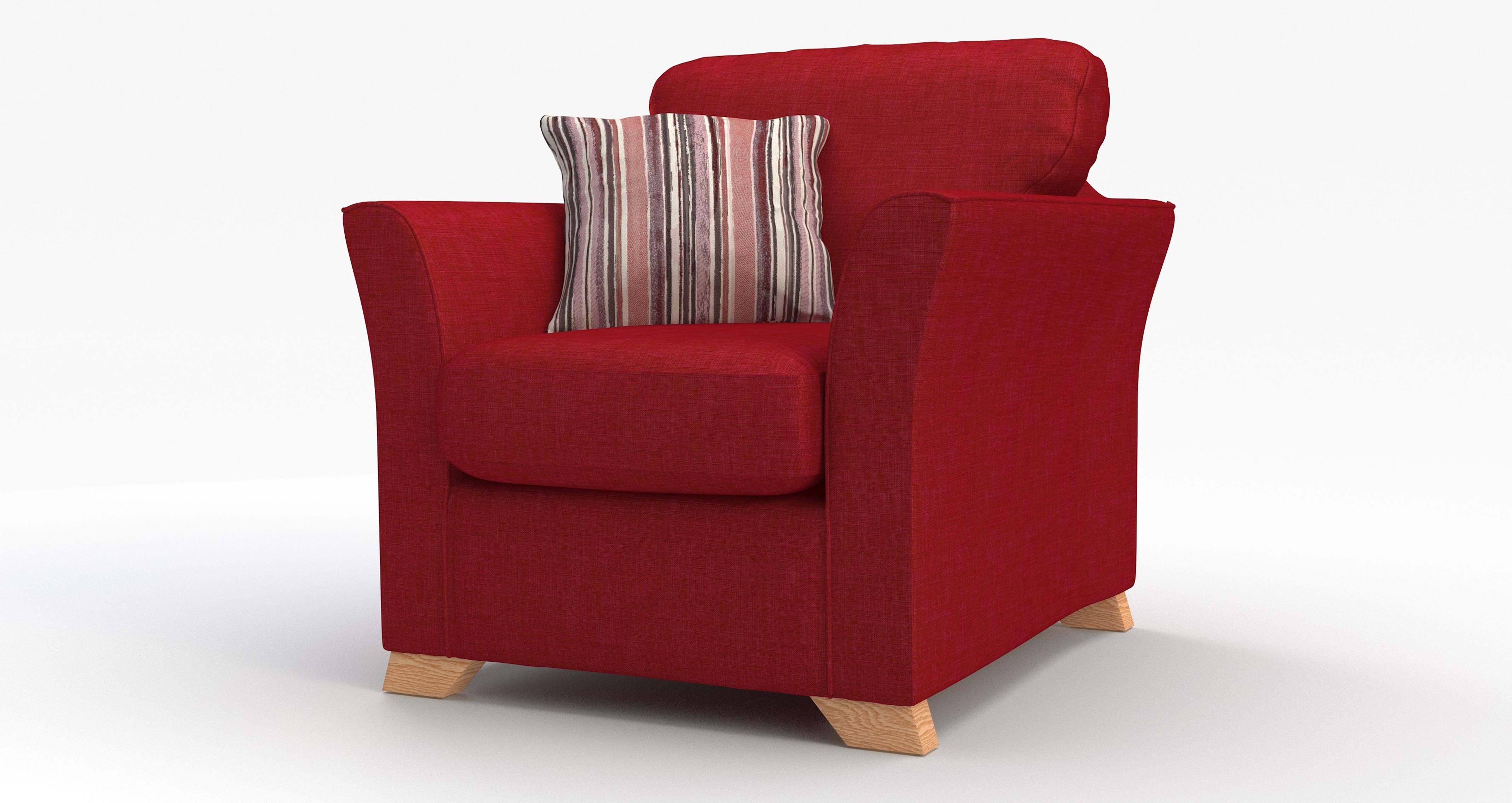DFS Zuma Red Fabric Range 3 Seater, 2 Str, Sofa Bed, Armchair or Stool