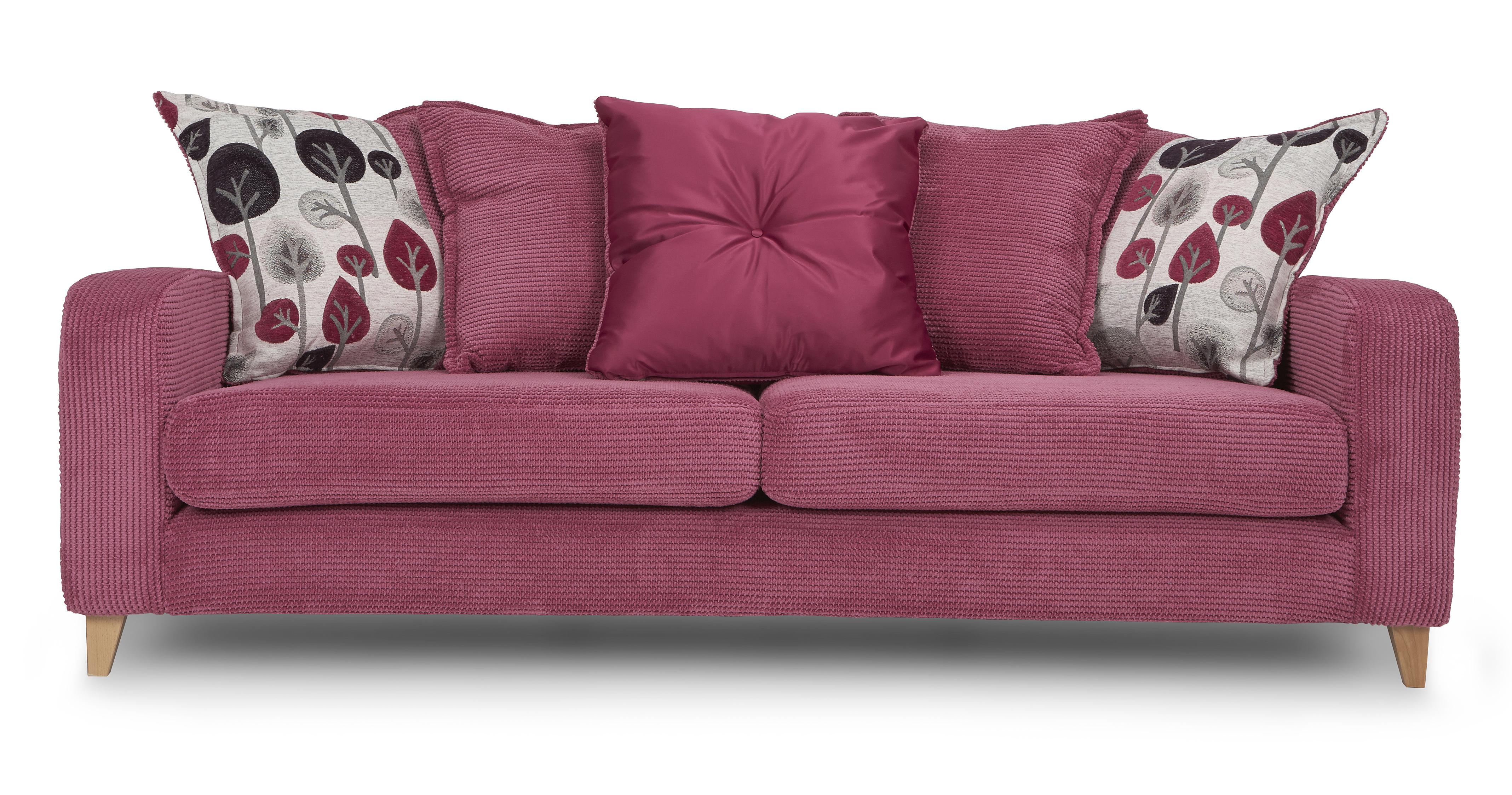 DFS Blush Pink Fabric Sofa - New Pillow Back 4 Seater Sofa | eBay