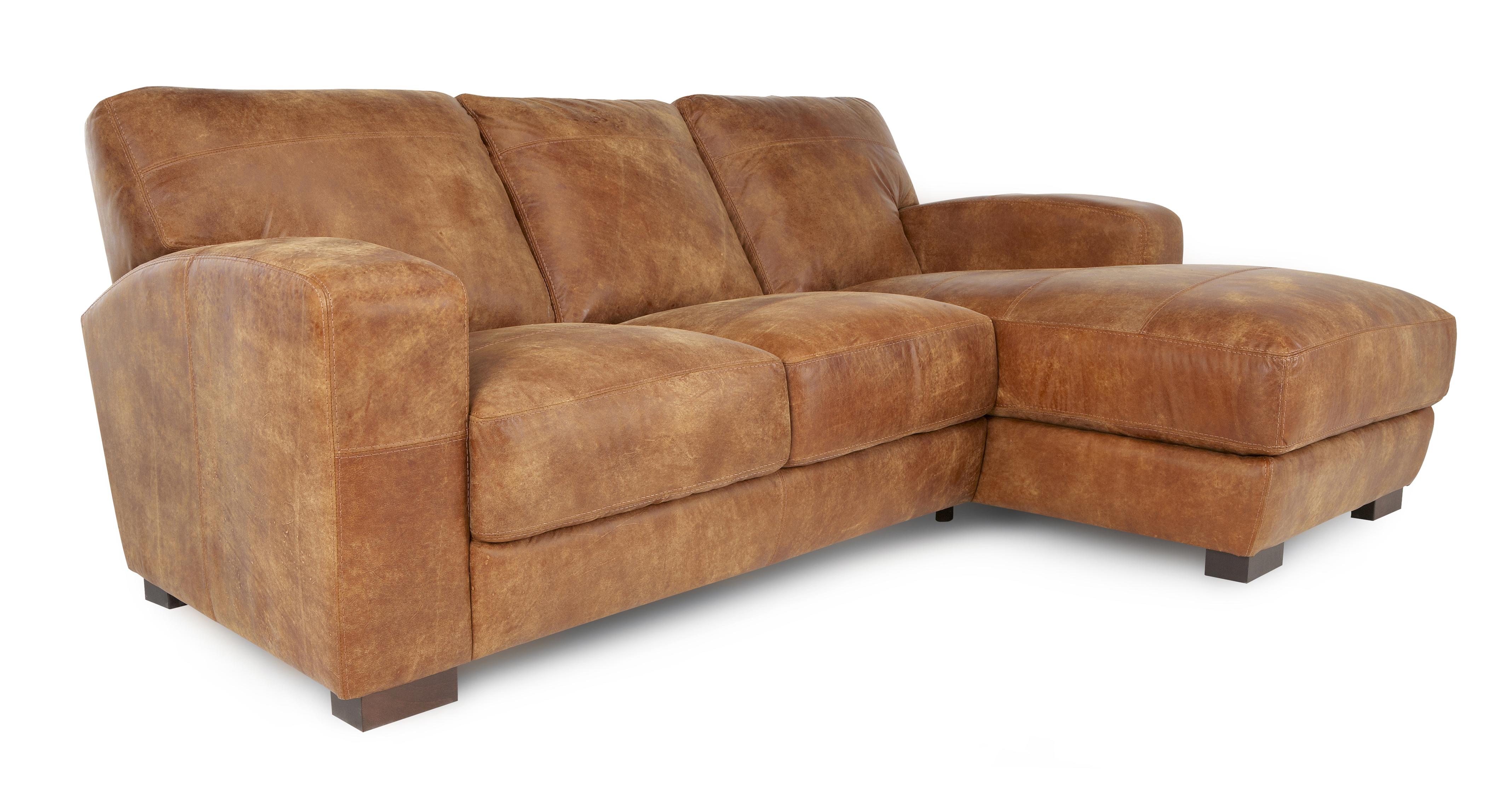 DFS CAESAR 100 REAL LEATHER NATURAL ANILINE RIGHT HAND FACING CORNER
