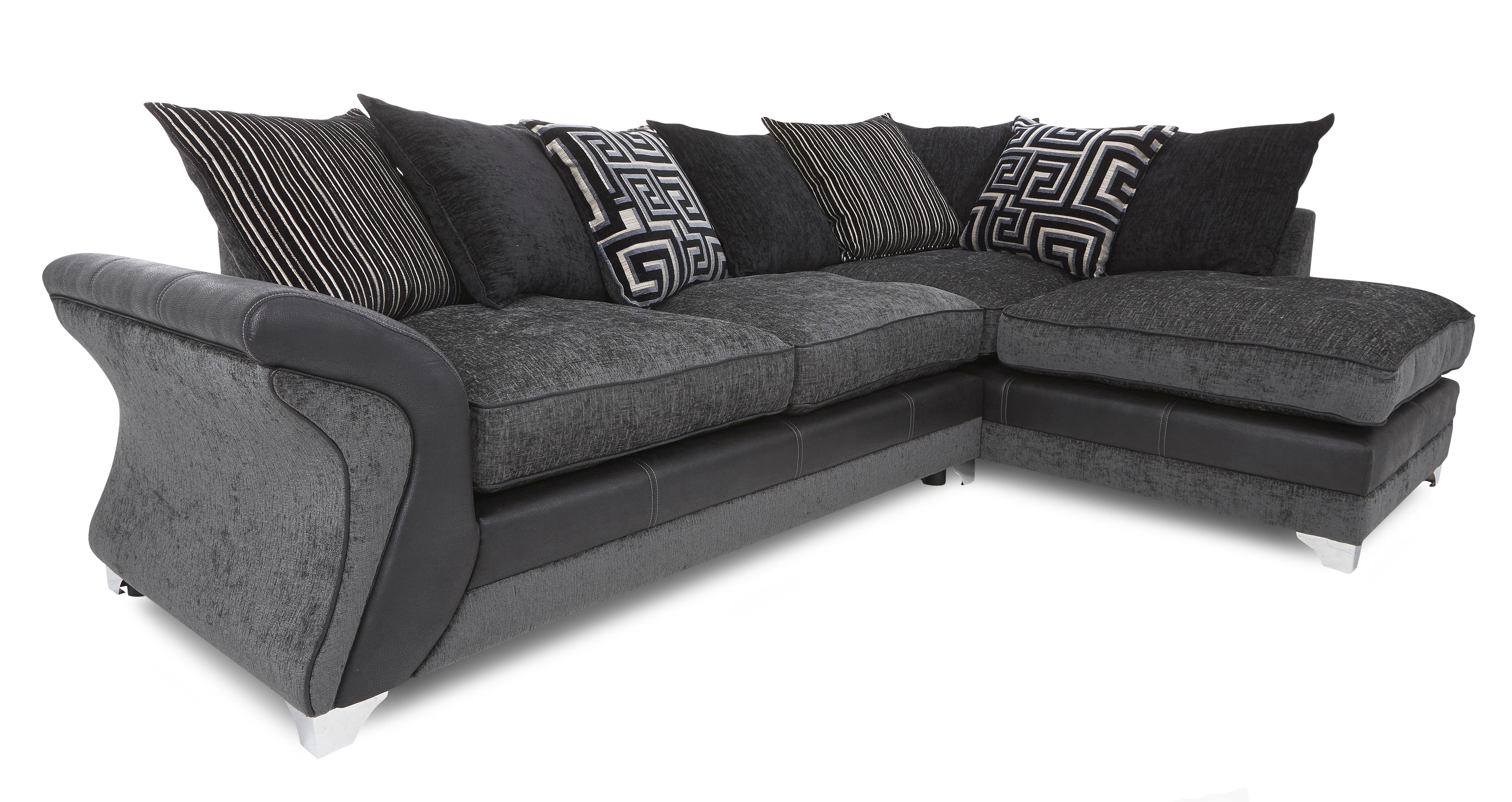 DFS Dare Charcoal Fabric Sofa Set Inc Corner Chaise, Swivel Chair