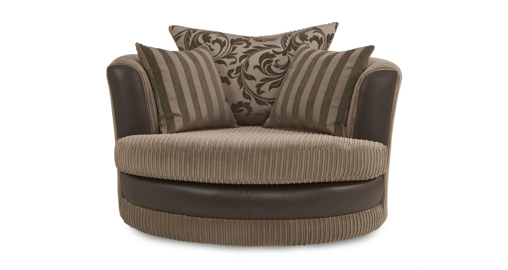 Dfs Swivel Chair DFS AINSLEY 100 REAL LEATHER ORANGE SWIVEL CHAIR