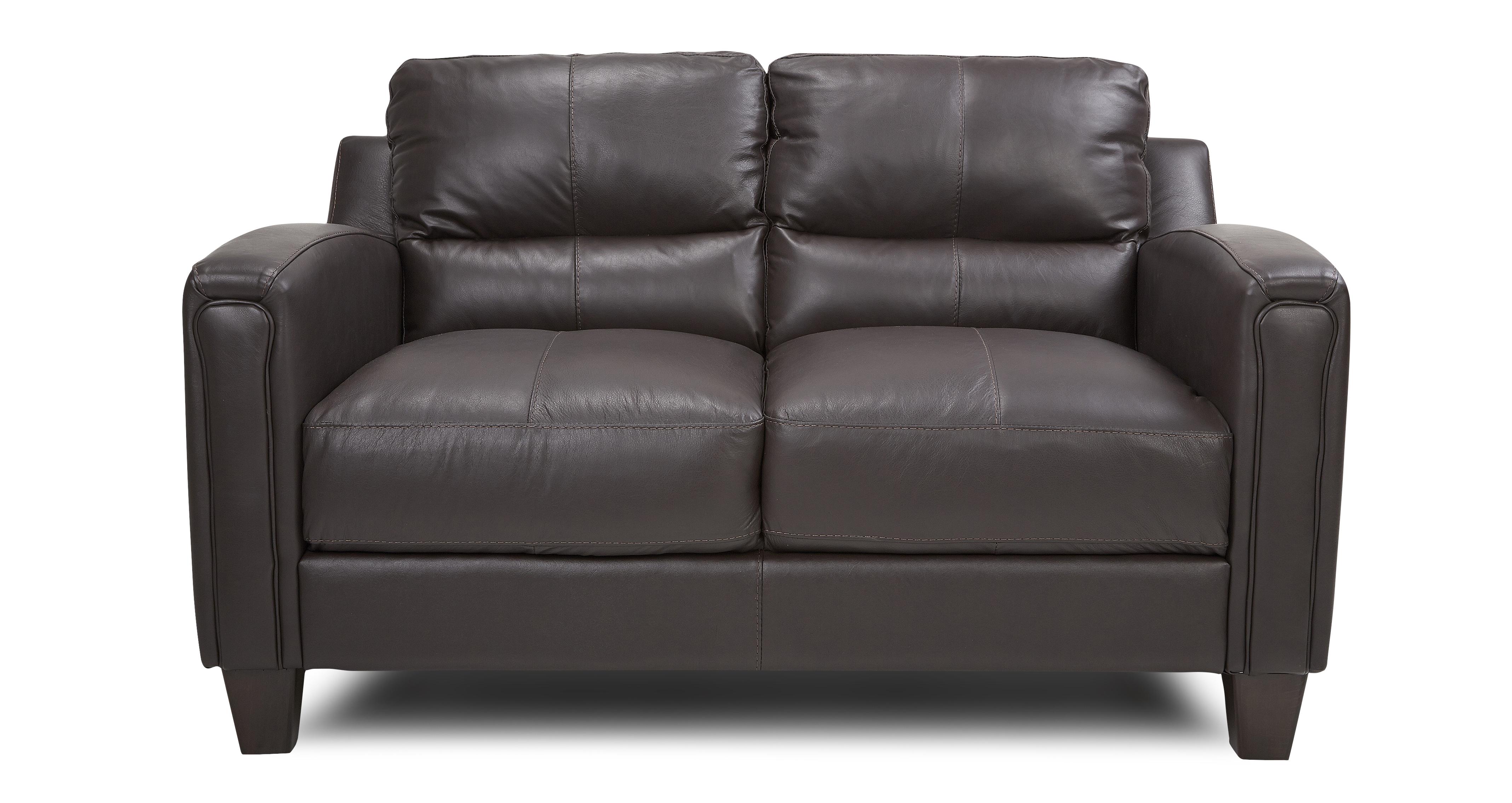 DFS BOUNTY 2 SEATER CHOCOLATE LEATHER SOFA