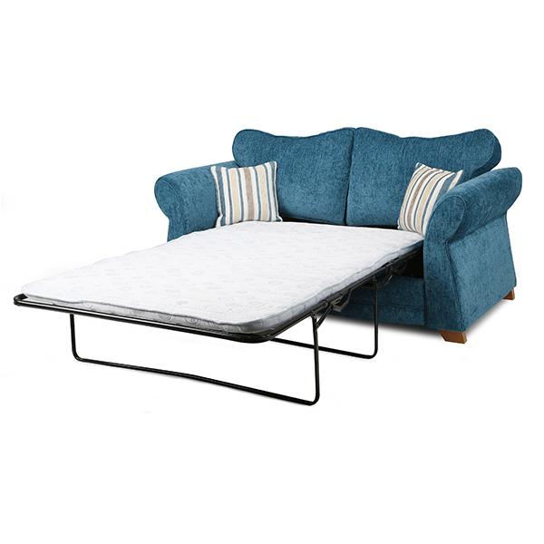 DFS ELIN TEAL FORMAL BACK 2 SEATER FABRIC SOFA BED