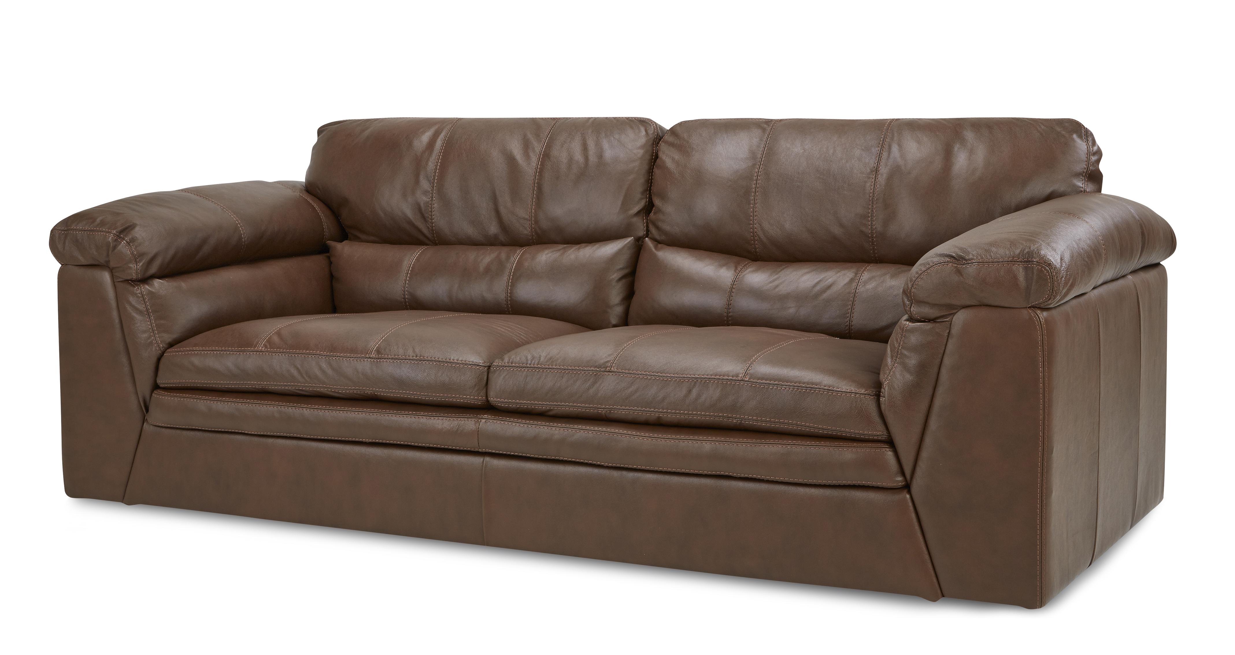 dfs leon 3 seater leather sofa