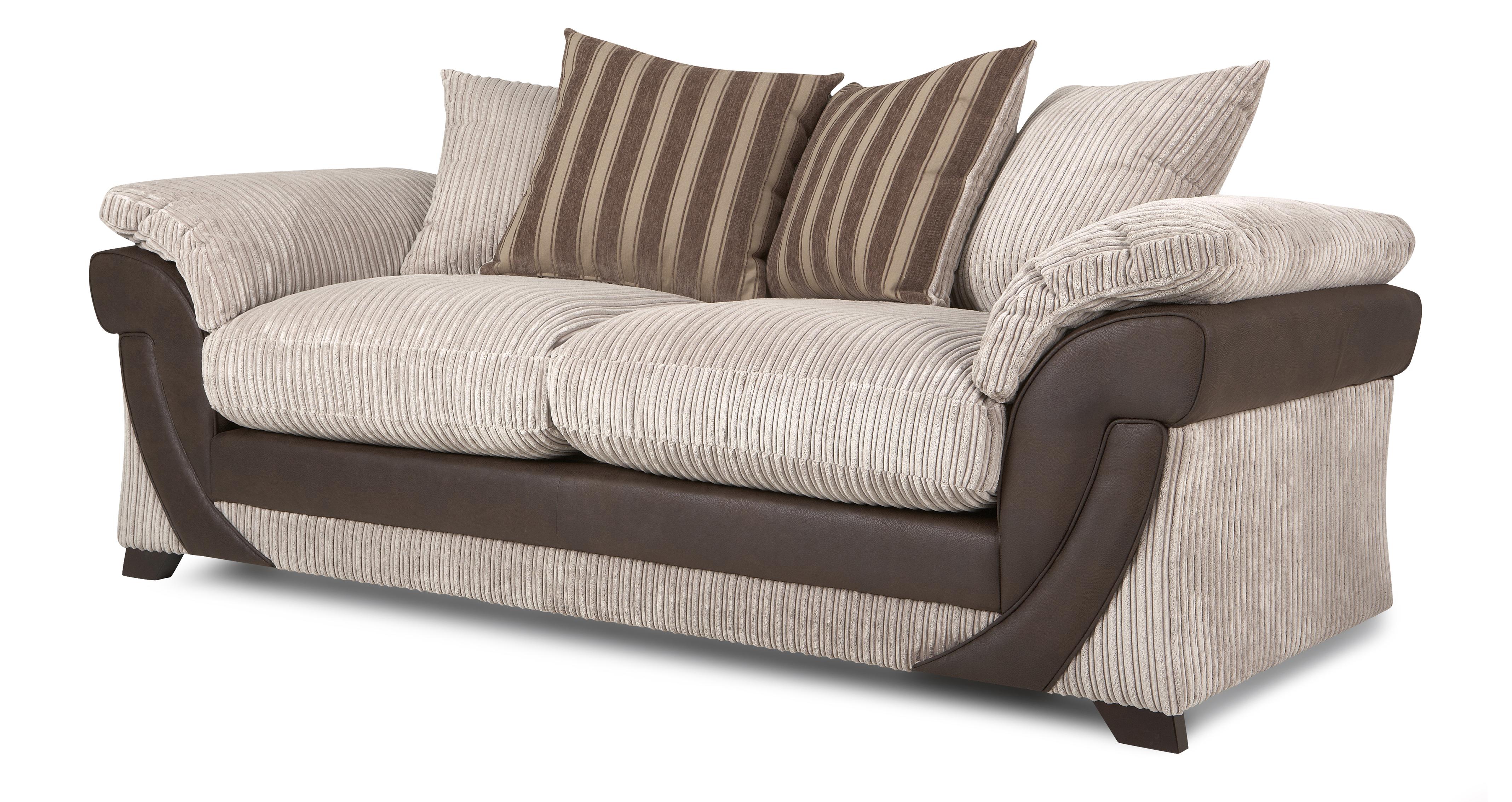 DFS Divine 4 Seater Pillowback Sofa Mink Beige and Mocha Brown eBay