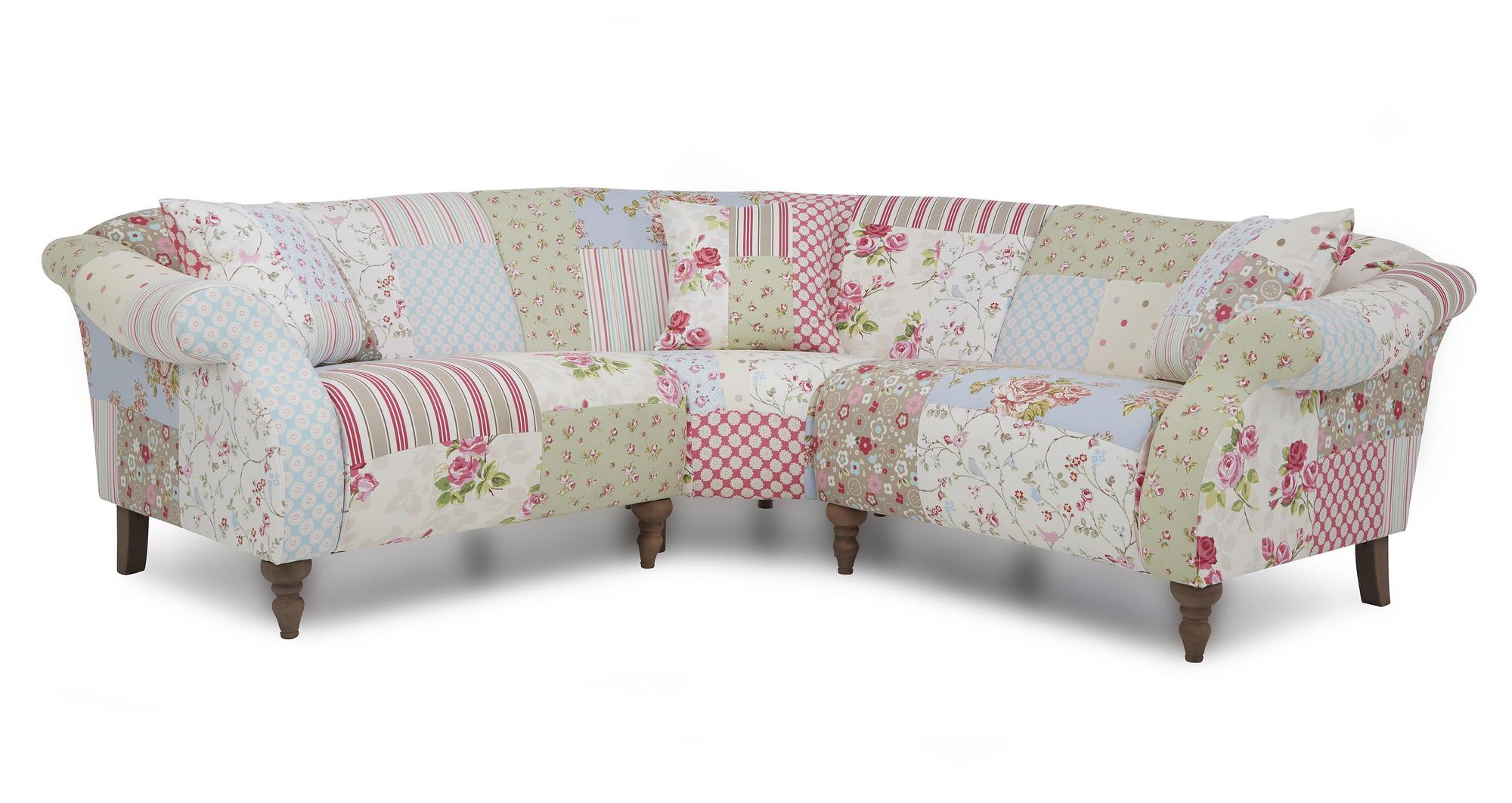 Doll Fabric Patchwork Sofa Set Inc 3 Piece Corner Chair