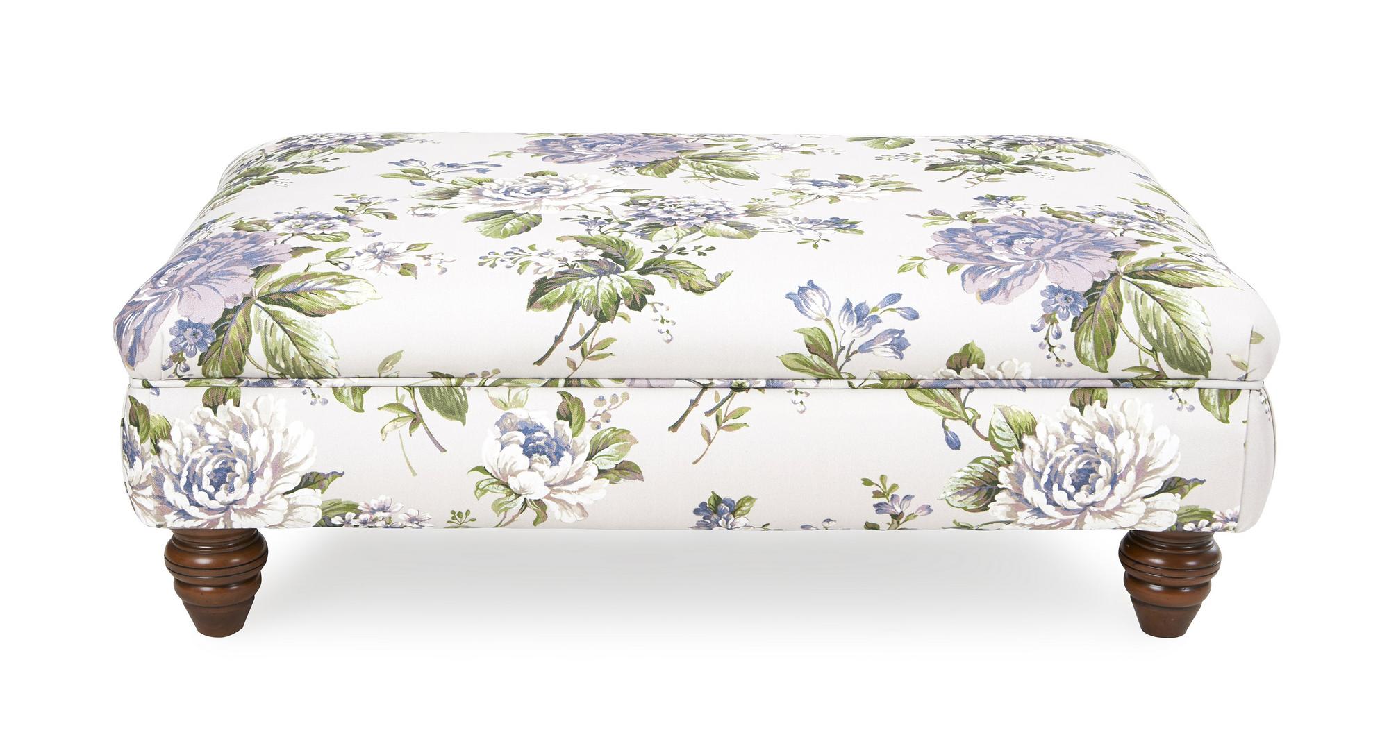 DFS Ellie Floral Fabric Pewter 2 Seater Sofa, Chair & Stool eBay