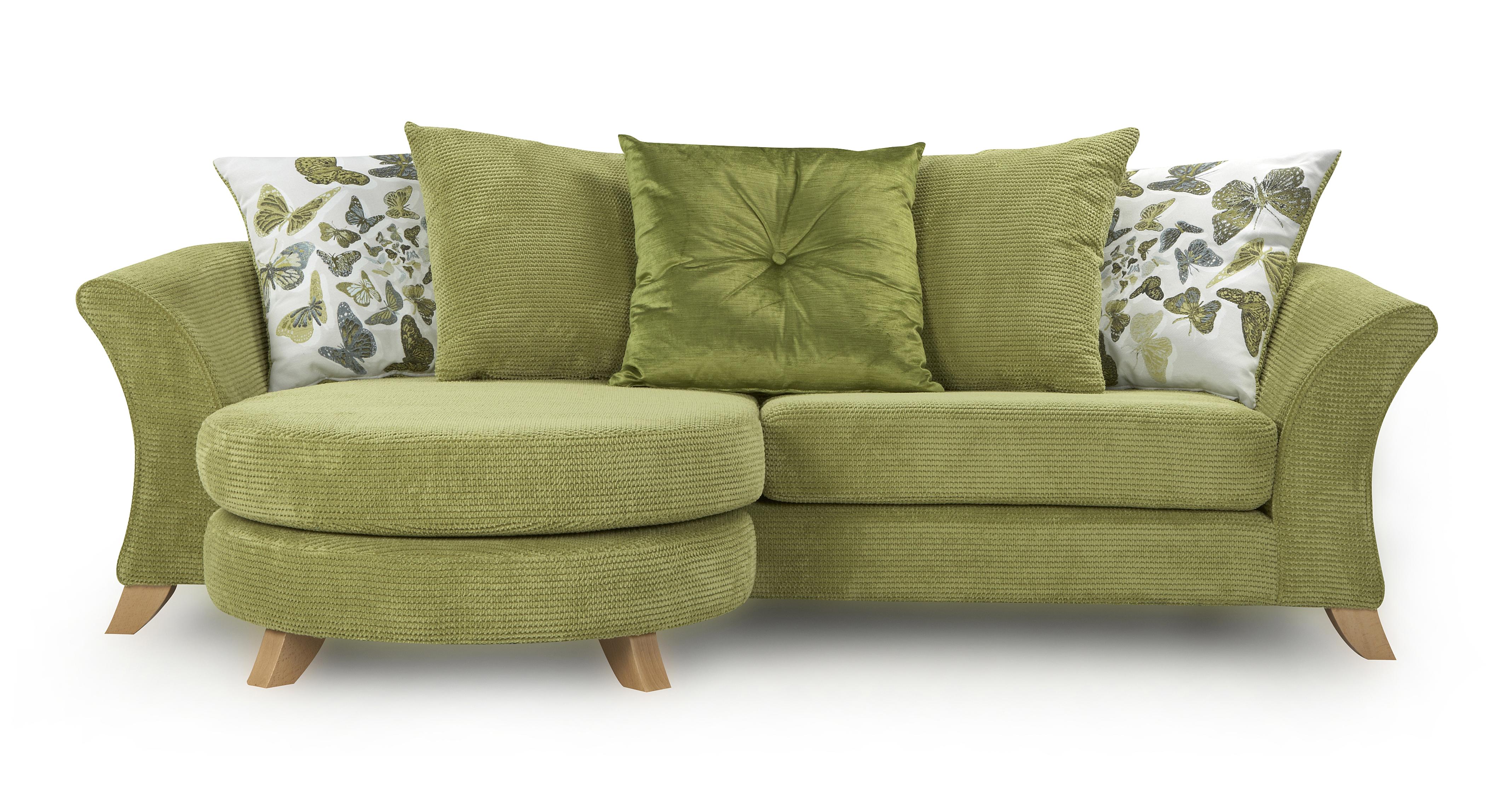 DFS Escape Set - 4 Seater Lime Green Lounger Sofa, Accent Chair and