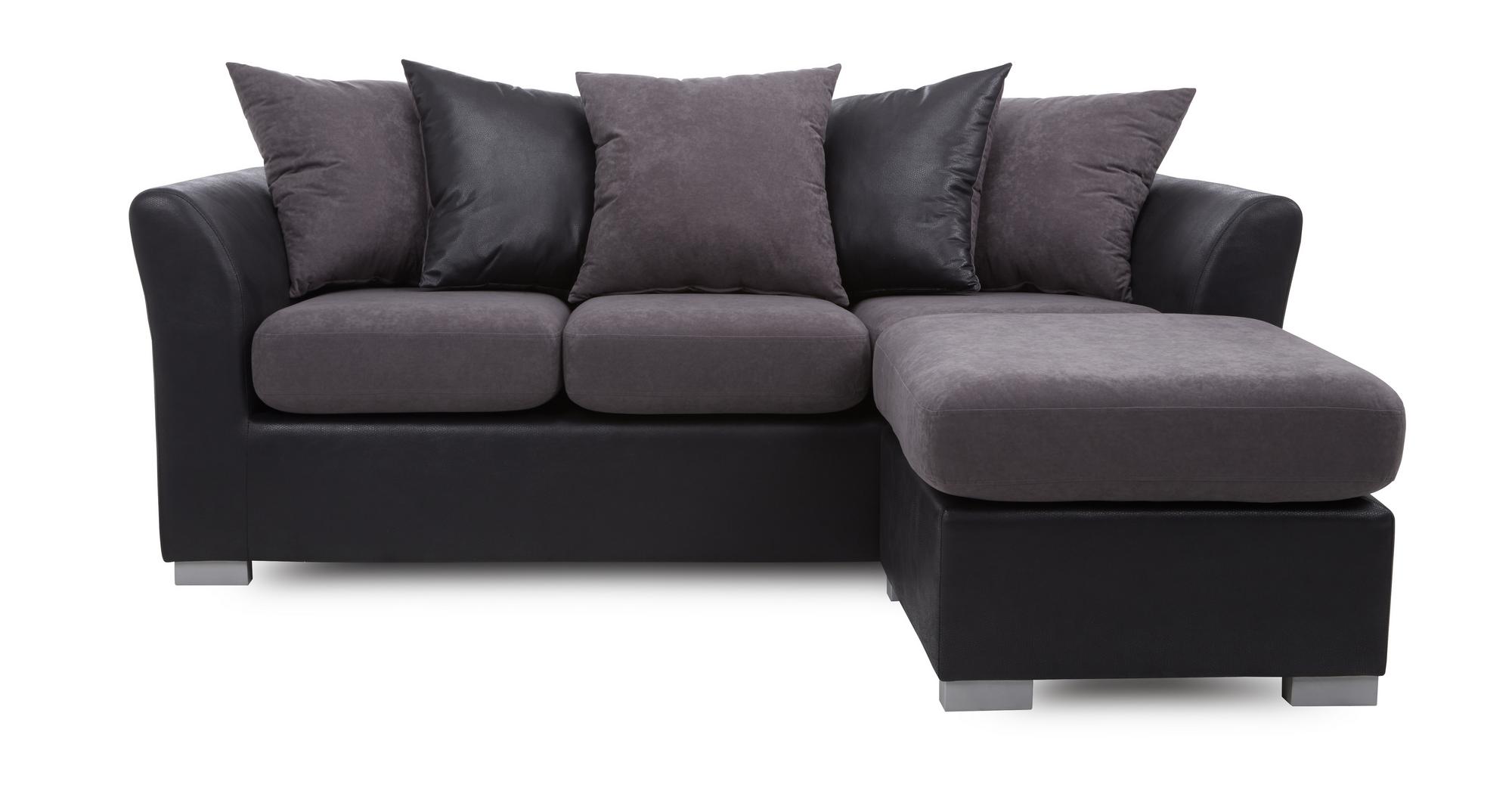 DFS Gallery Fabric Chaise Sofa Left or Right Hand Facing Sofa