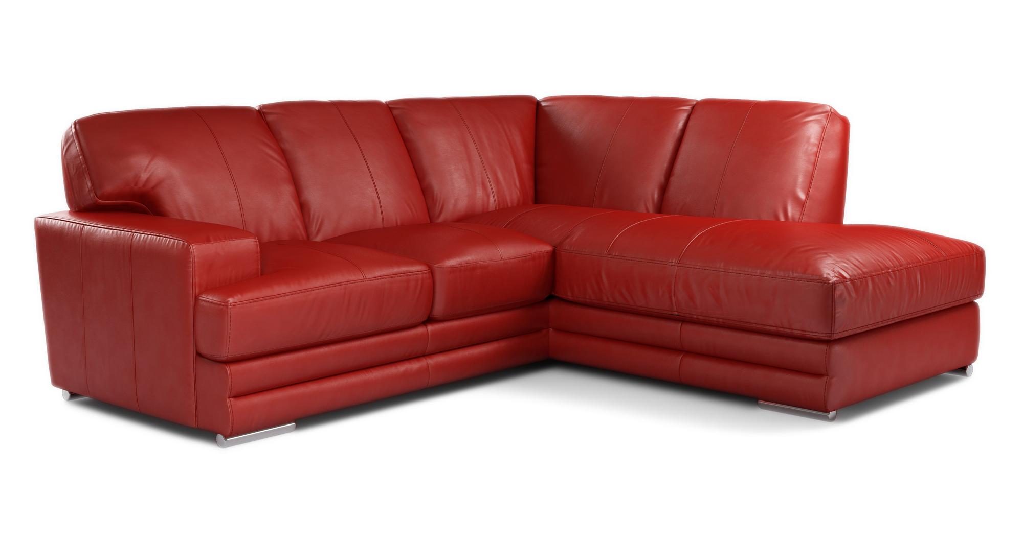 DFS Glow Enzo Red Leather Left Hand Facing Sofa Armchair