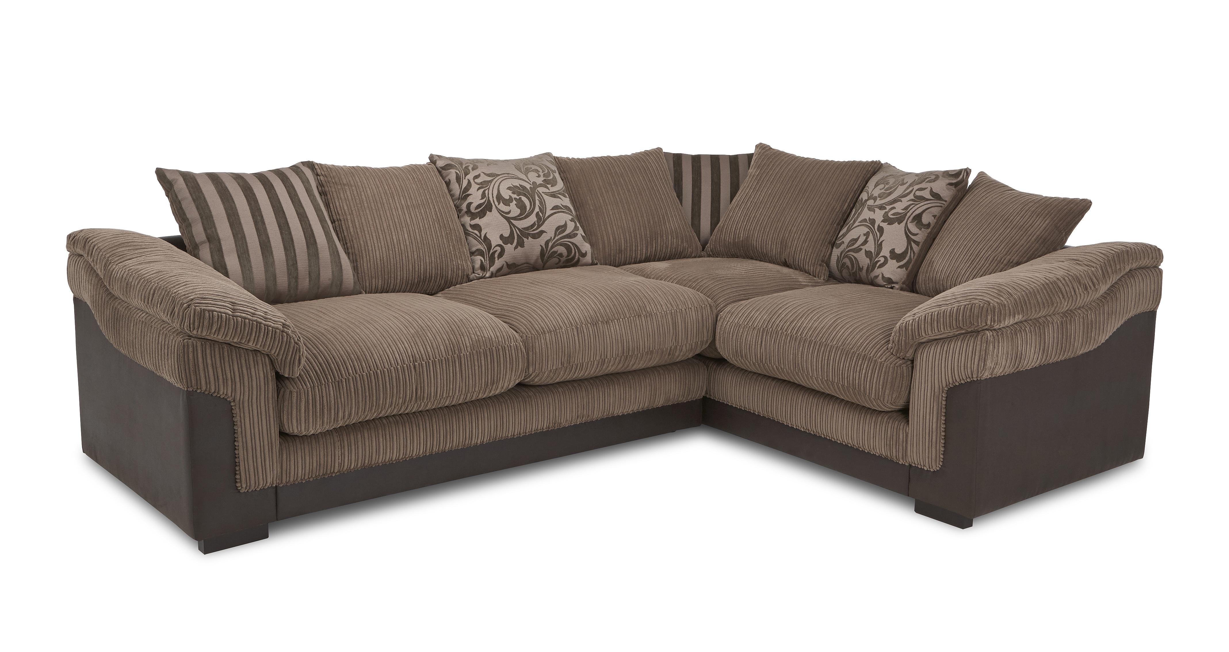 brown fabric corner sofa bed