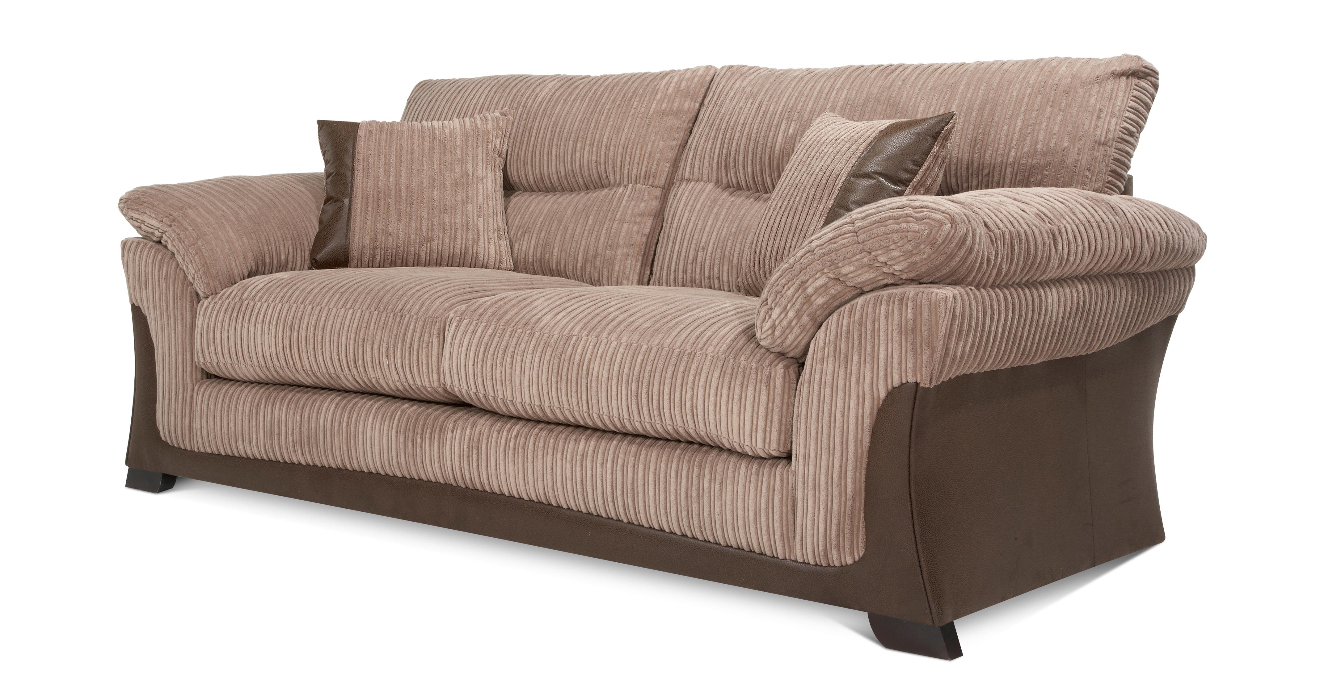 DFS Langley Nutmeg Brown 3 Seater Fabric Sofa | EBay