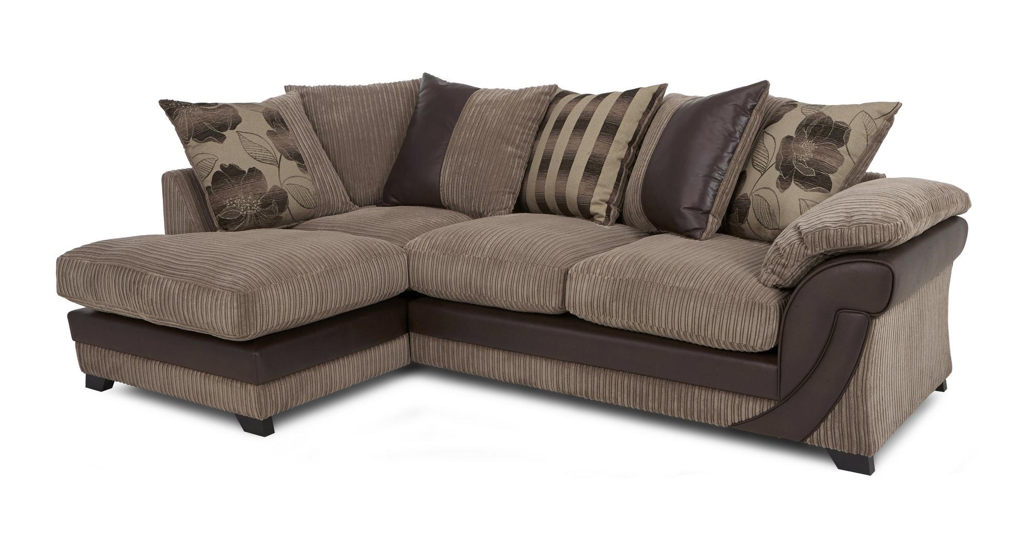 DFS Lush Mocha Brown Fabric Right Arm Facing Pillow Back Corner Sofa eBay