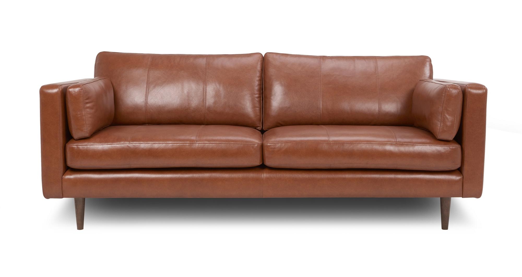 leather sofa with cuddler