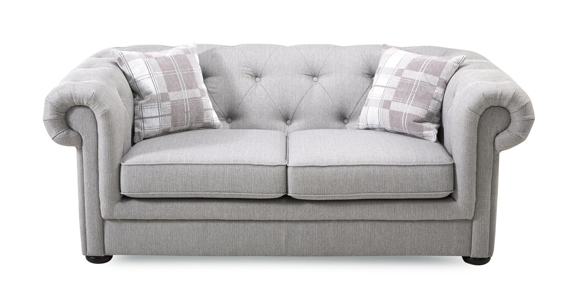 DFS Opera Ash Grey Fabric 3 Seater 2 Seater Sofa Bed