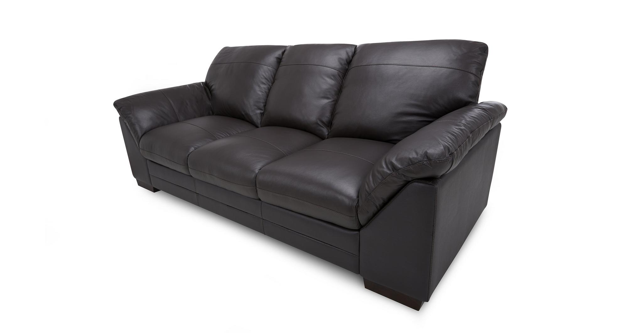 DFS Palmo Mocha Brown Leather Sofa Set Inc 3 Seater, 2 Seater, Chair
